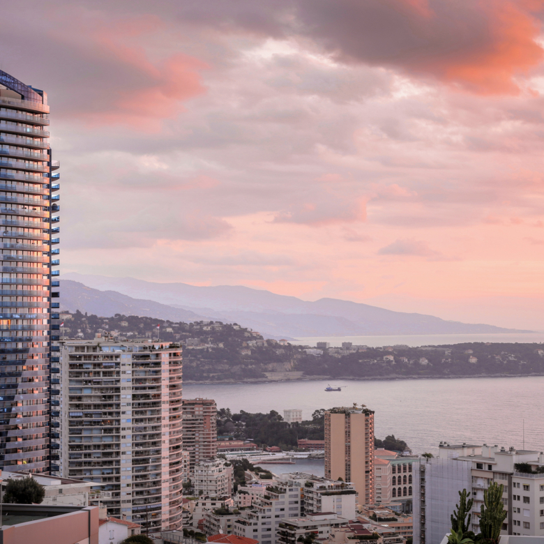 Principality of Monaco - January 27, 2017: View of the city and the Odeon tower